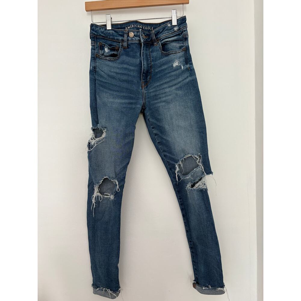 American Eagle Distressed Skinny Jeans Size 6 Regular Pre-Owned